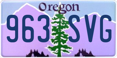 OR license plate 963SVG