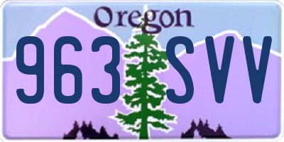 OR license plate 963SVV