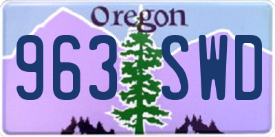 OR license plate 963SWD