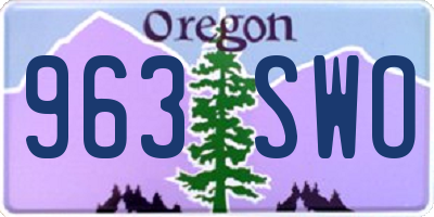 OR license plate 963SWO