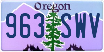 OR license plate 963SWV