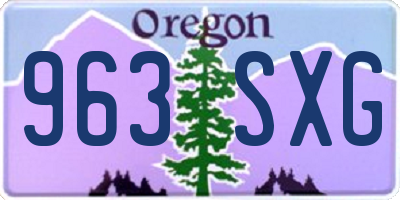 OR license plate 963SXG