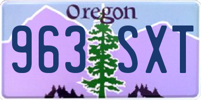 OR license plate 963SXT