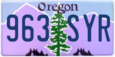 OR license plate 963SYR