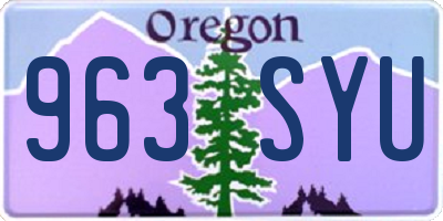 OR license plate 963SYU