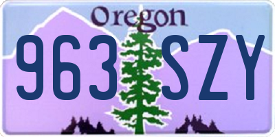 OR license plate 963SZY