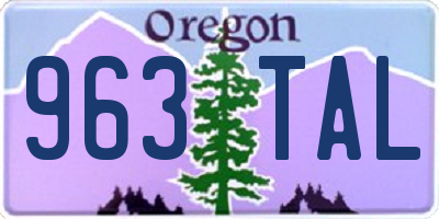 OR license plate 963TAL