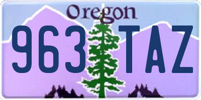 OR license plate 963TAZ
