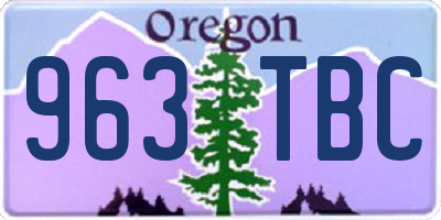 OR license plate 963TBC