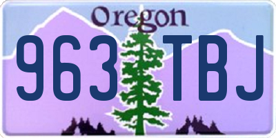 OR license plate 963TBJ