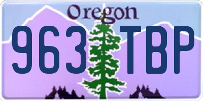 OR license plate 963TBP