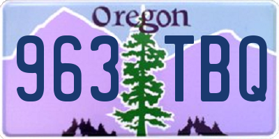 OR license plate 963TBQ