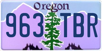 OR license plate 963TBR