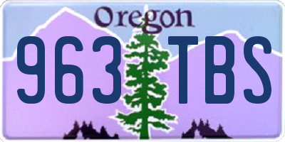 OR license plate 963TBS