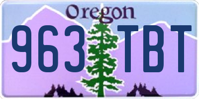 OR license plate 963TBT