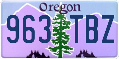OR license plate 963TBZ