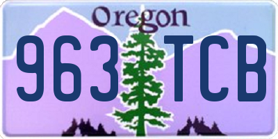 OR license plate 963TCB