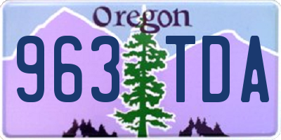 OR license plate 963TDA