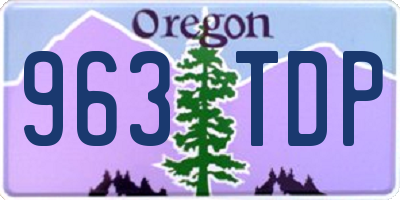OR license plate 963TDP