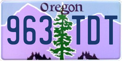 OR license plate 963TDT