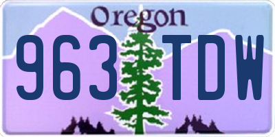 OR license plate 963TDW