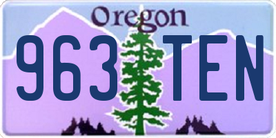 OR license plate 963TEN