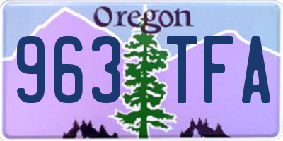 OR license plate 963TFA