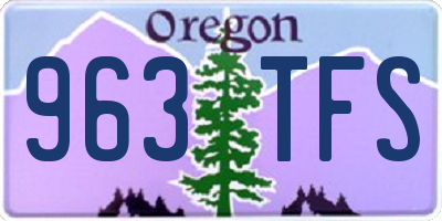 OR license plate 963TFS