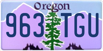 OR license plate 963TGU