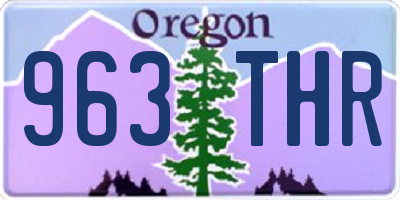 OR license plate 963THR