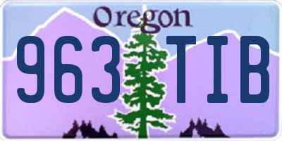 OR license plate 963TIB
