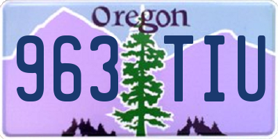 OR license plate 963TIU