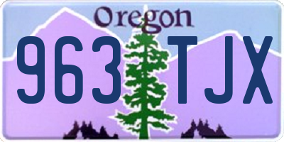 OR license plate 963TJX