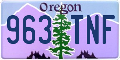 OR license plate 963TNF