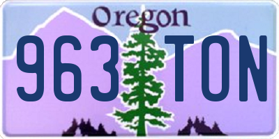 OR license plate 963TON