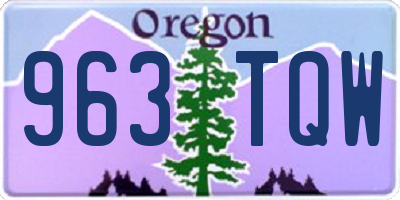 OR license plate 963TQW