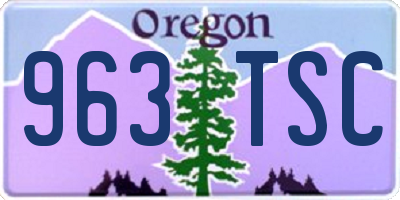 OR license plate 963TSC