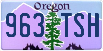 OR license plate 963TSH