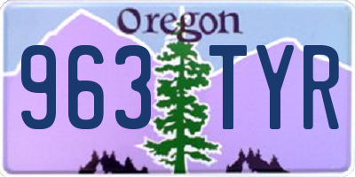 OR license plate 963TYR