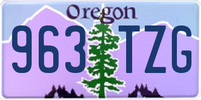 OR license plate 963TZG