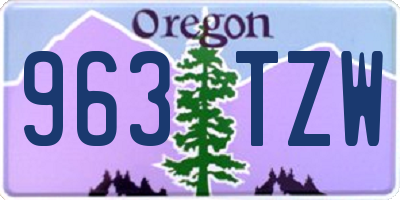 OR license plate 963TZW
