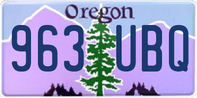 OR license plate 963UBQ