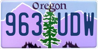 OR license plate 963UDW
