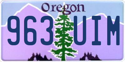 OR license plate 963UIM