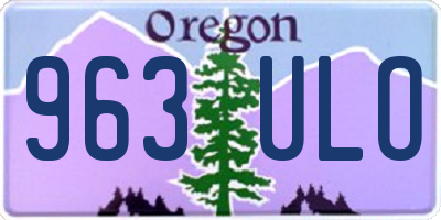 OR license plate 963ULO