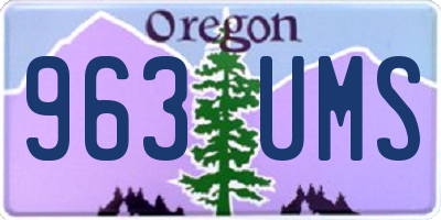 OR license plate 963UMS