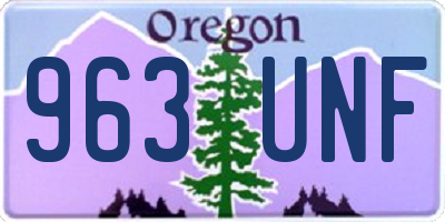 OR license plate 963UNF