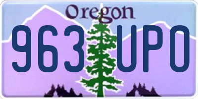 OR license plate 963UPO