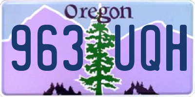 OR license plate 963UQH
