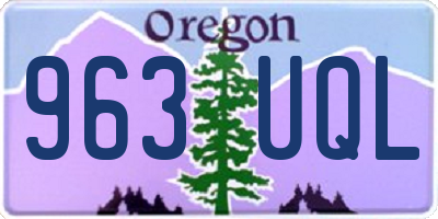 OR license plate 963UQL